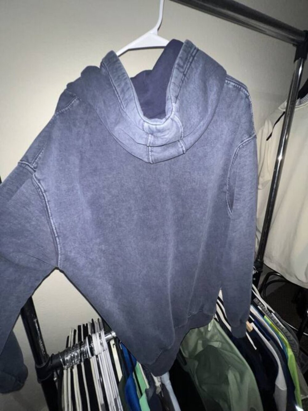 Blue-Gray Washed Pullover Hoodie - Picture 2 of 3